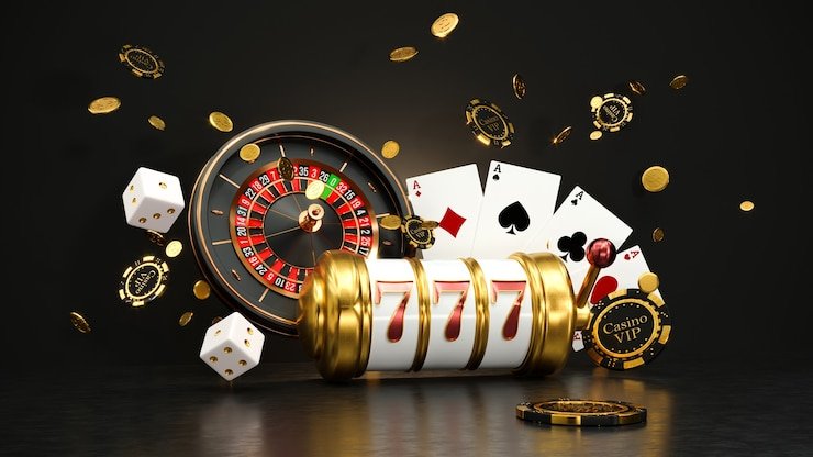 Dealer live casino tersenyum di meja taruhan dengan latar belakang suasana mewah